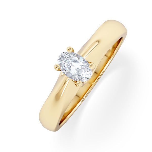 Naomi Oval Cut Lab Diamond Engagement Ring 0.33ct H/SI in 18k Gold Vermeil